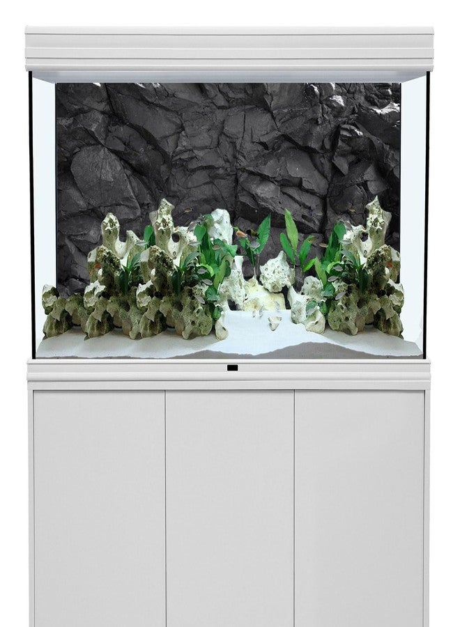 AWERT 36x24 inches Stone Aquarium Background Black Rock Fish Tank Background Rocky Terrarium Background Vinyl - Image 2